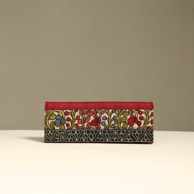 Handpainted Kalamkari Natural Dyed Ghicha Silk Clutch / Wallet 22