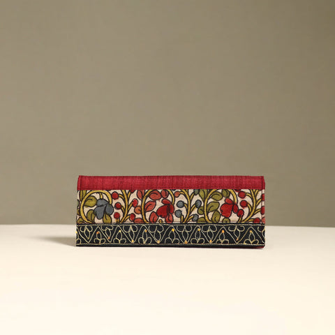 Handpainted kalamkari natural dyed ghicha silk clutch