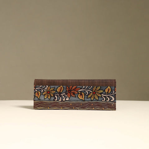 Handpainted kalamkari natural dyed ghicha silk clutch
