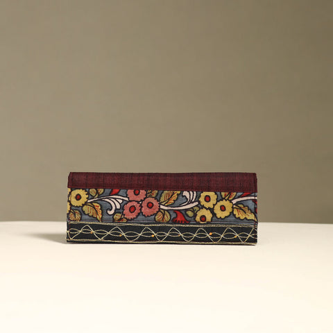 Handpainted kalamkari natural dyed ghicha silk clutch
