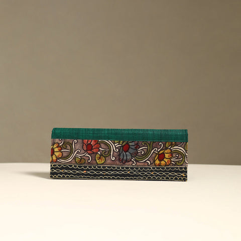 Handpainted kalamkari natural dyed ghicha silk clutch