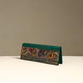 Handpainted kalamkari natural dyed ghicha silk clutch