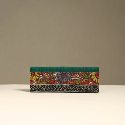 Handpainted Kalamkari Natural Dyed Ghicha Silk Clutch / Wallet 28