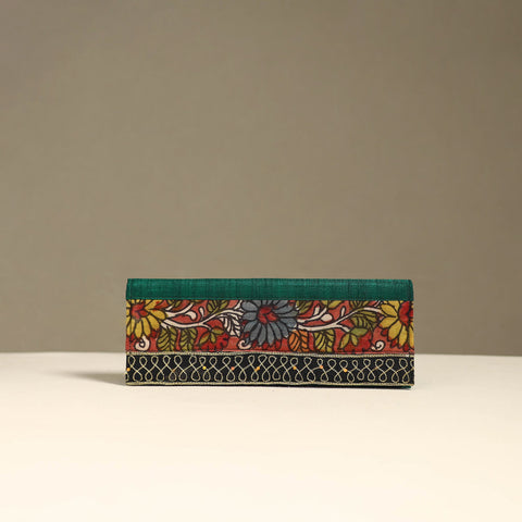 Handpainted kalamkari natural dyed ghicha silk clutch