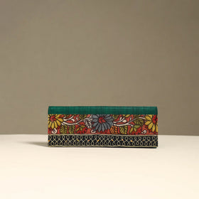 Handpainted kalamkari natural dyed ghicha silk clutch