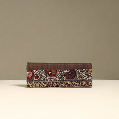 Handpainted Kalamkari Natural Dyed Ghicha Silk Clutch / Wallet 29