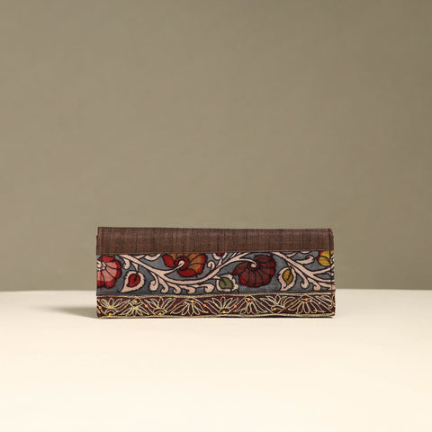 Handpainted kalamkari natural dyed ghicha silk clutch