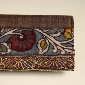 Handpainted kalamkari natural dyed ghicha silk clutch