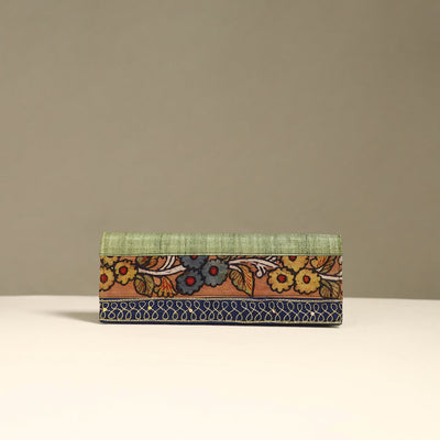 Handpainted Kalamkari Natural Dyed Ghicha Silk Clutch / Wallet 30