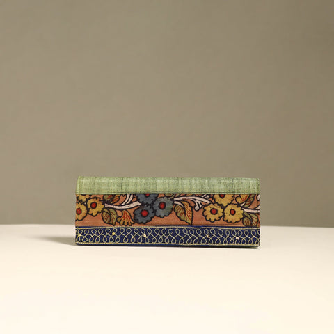 Handpainted kalamkari natural dyed ghicha silk clutch