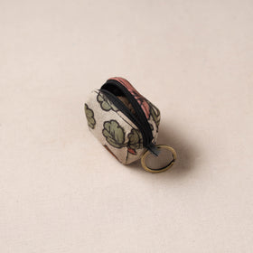Handpainted kalamkari natural dyed keychain pouch 01