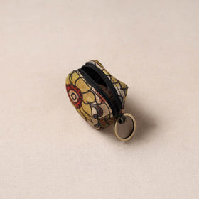Handpainted kalamkari natural dyed keychain pouch 03