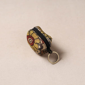 Handpainted kalamkari natural dyed keychain pouch 03