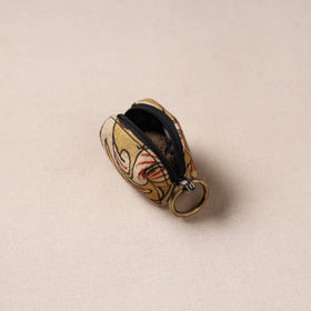 Handpainted kalamkari natural dyed keychain pouch 04