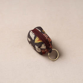 Handpainted kalamkari natural dyed keychain pouch 07