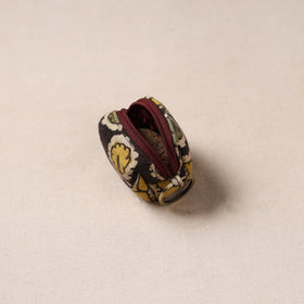 Handpainted kalamkari natural dyed keychain pouch 08
