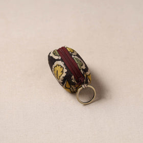 Handpainted kalamkari natural dyed keychain pouch 08