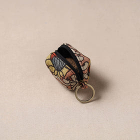 Handpainted kalamkari natural dyed keychain pouch 10