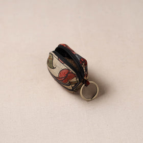 Handpainted kalamkari natural dyed keychain pouch 11