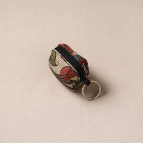 Handpainted kalamkari natural dyed keychain pouch 11