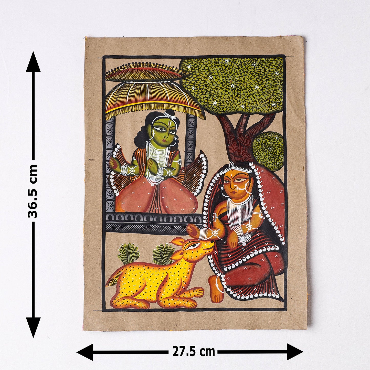  Handpainted Kalighat Painting by Laltu Chitrakar 