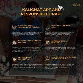 Handpainted kalighat painting by laltu chitrakar (14 x 11