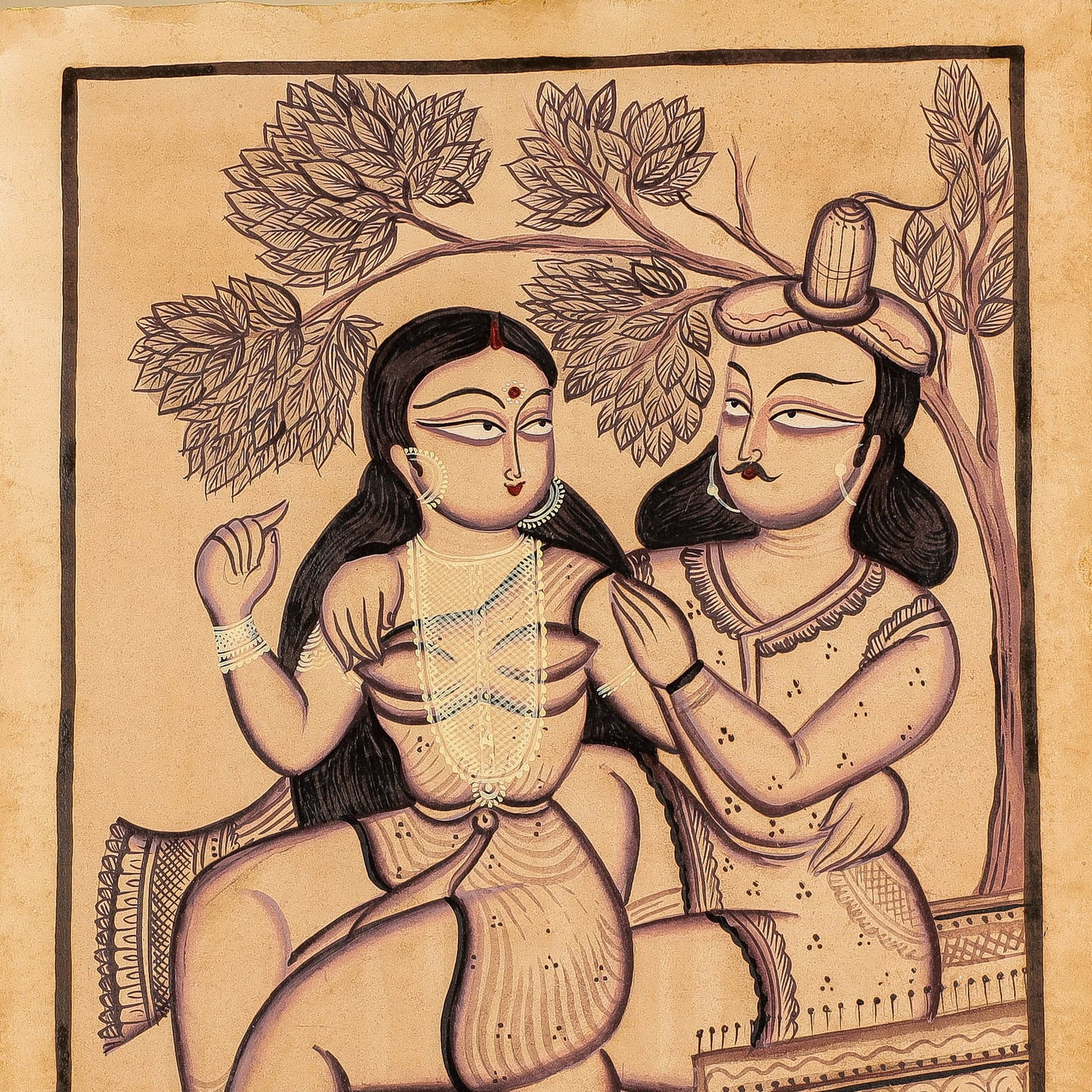  Traditional Kalighat Painting by Laltu Chitrakar Online in India at iTokri.com 