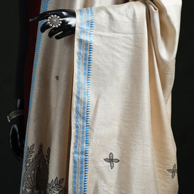 Handpainted madhubani handloom tussar cotton dupatta 17