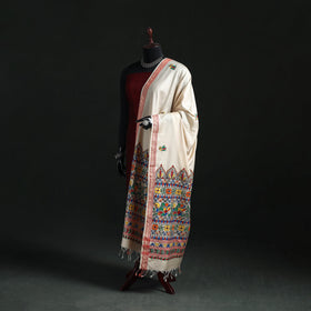 Handpainted madhubani handloom tussar cotton dupatta 18