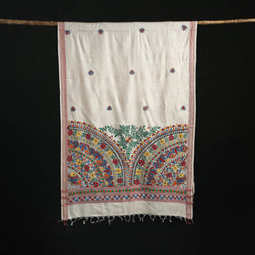 Handpainted madhubani handloom tussar cotton dupatta 19