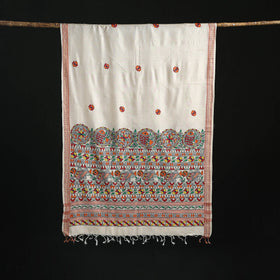 Handpainted madhubani handloom tussar cotton dupatta 21