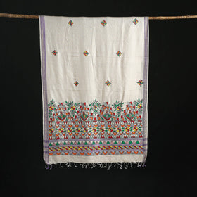 Handpainted madhubani handloom tussar cotton dupatta 24