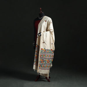 Handpainted madhubani handloom tussar cotton dupatta 34