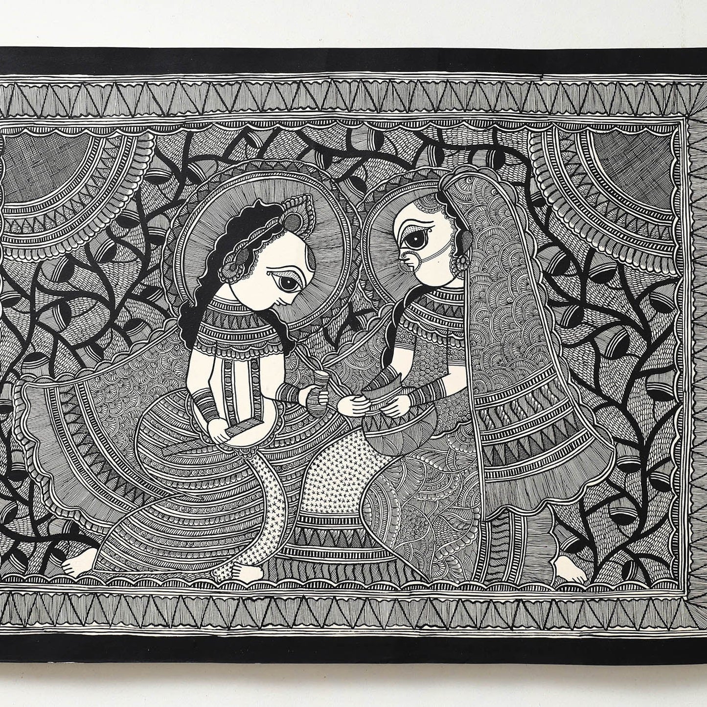  Handpainted Madhubani Painting by Hira Devi 