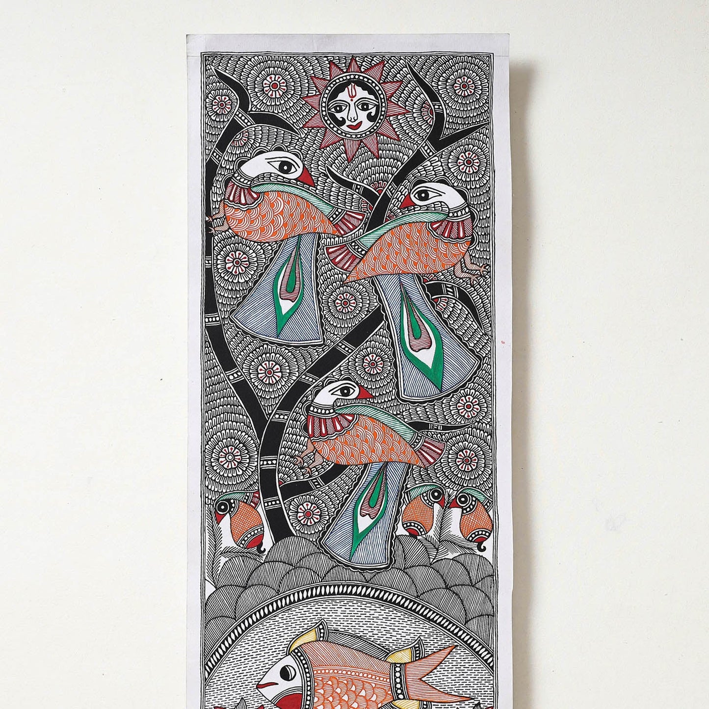 Handpainted Madhubani Painting by Hira Devi 