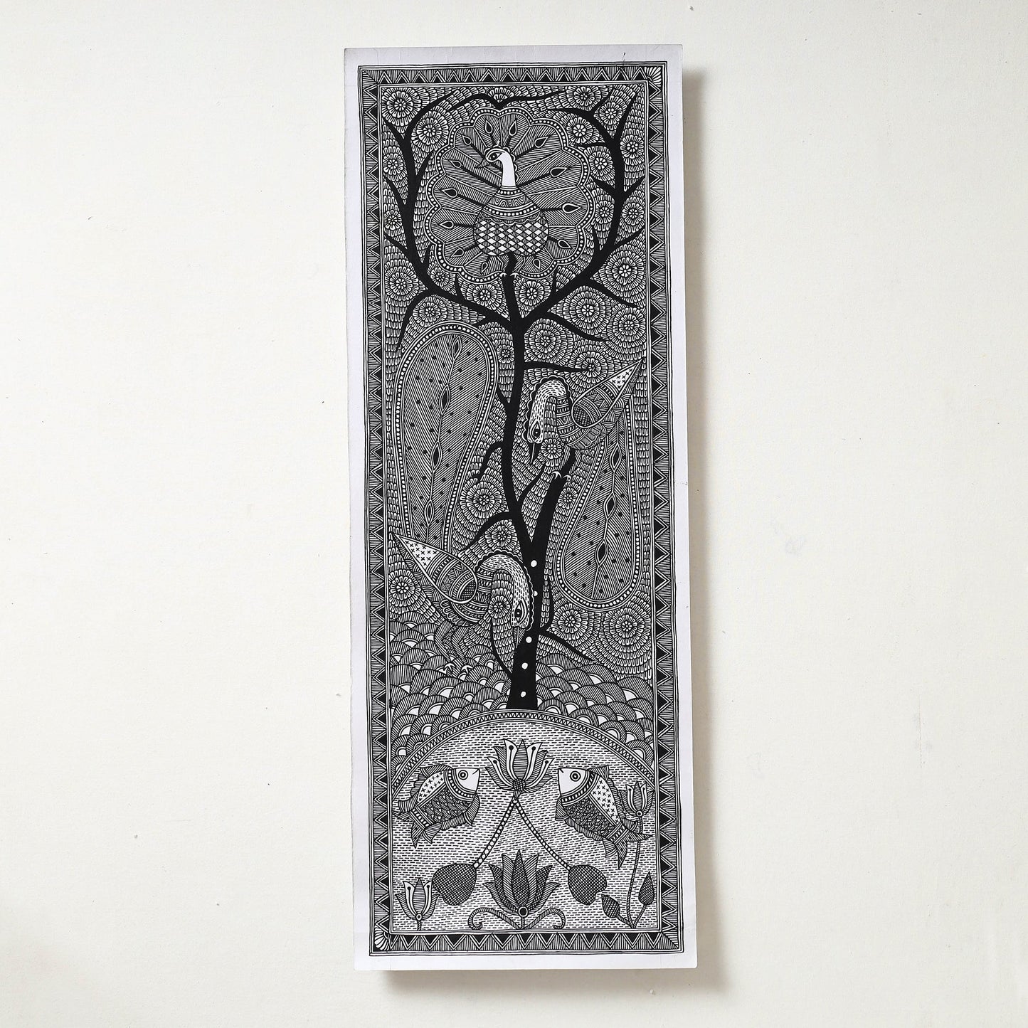 Handpainted Madhubani Painting by Hira Devi 