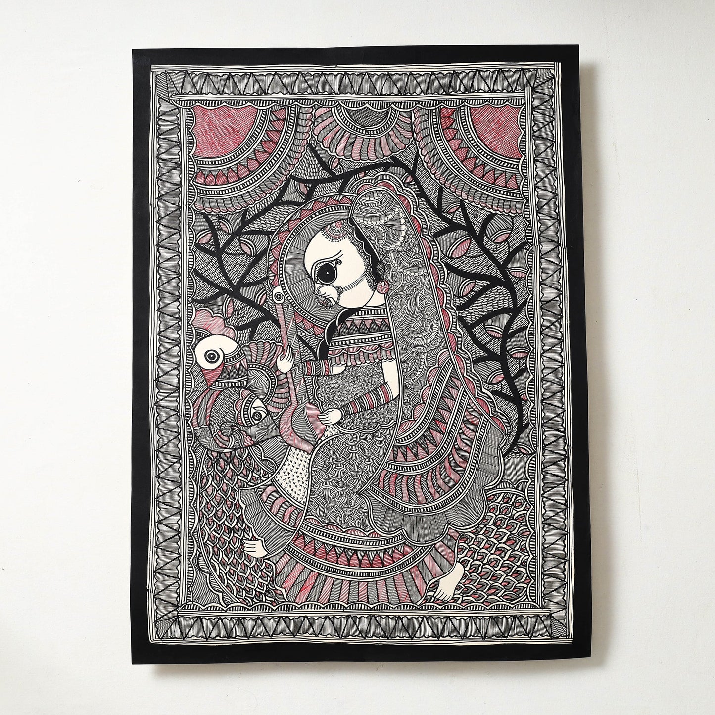  Handpainted Madhubani Painting by Hira Devi 