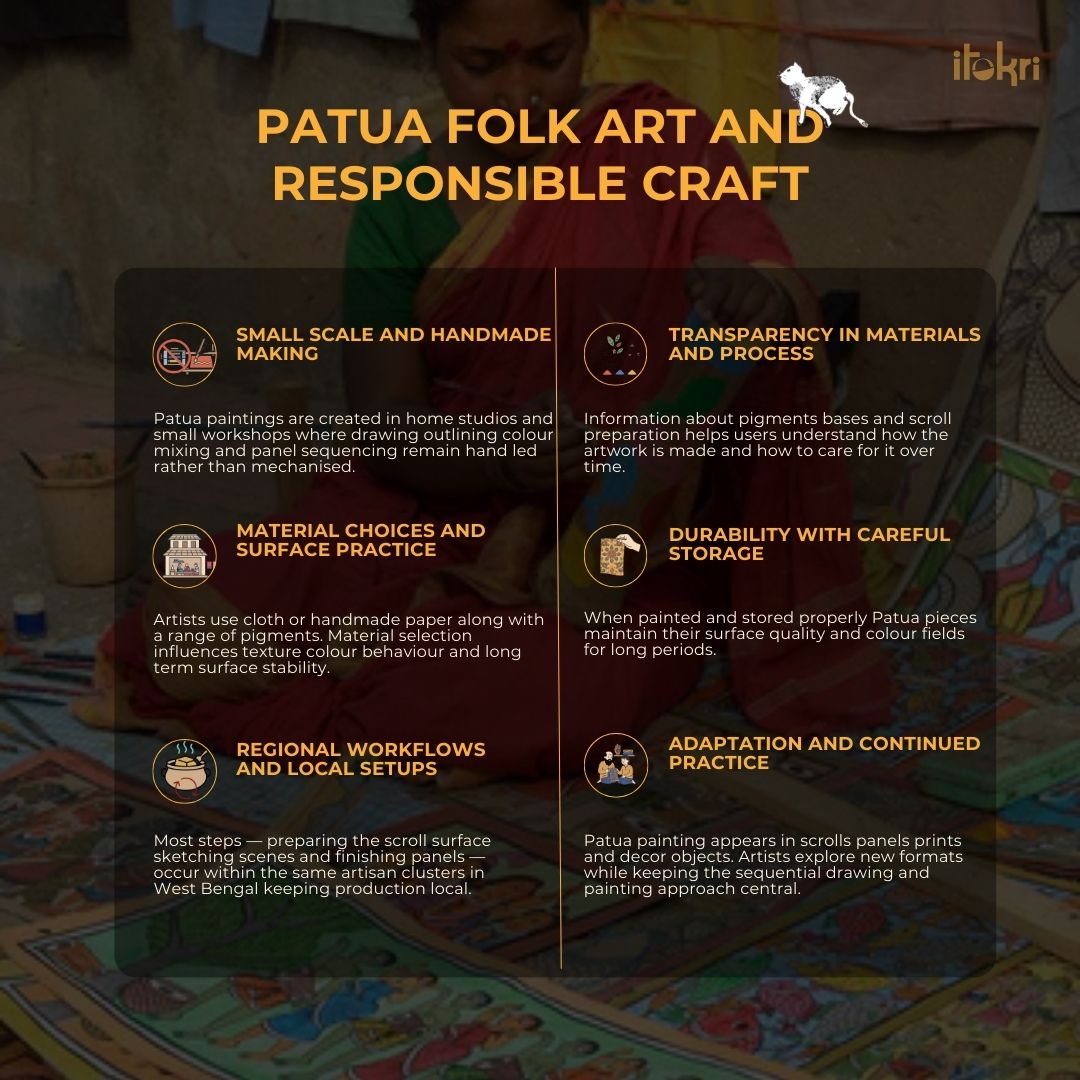 Handpainted patua painting by laltu chitrakar (22 x 7 in)