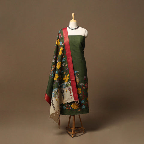 Handpainted srikalahasti bangalore silk pen kalamkari 2pc