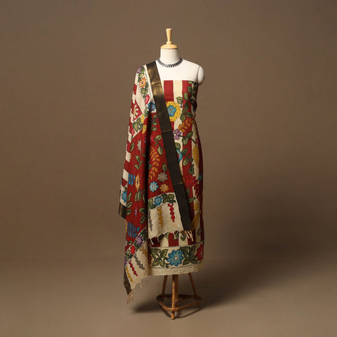 Handpainted srikalahasti bangalore silk pen kalamkari 2pc