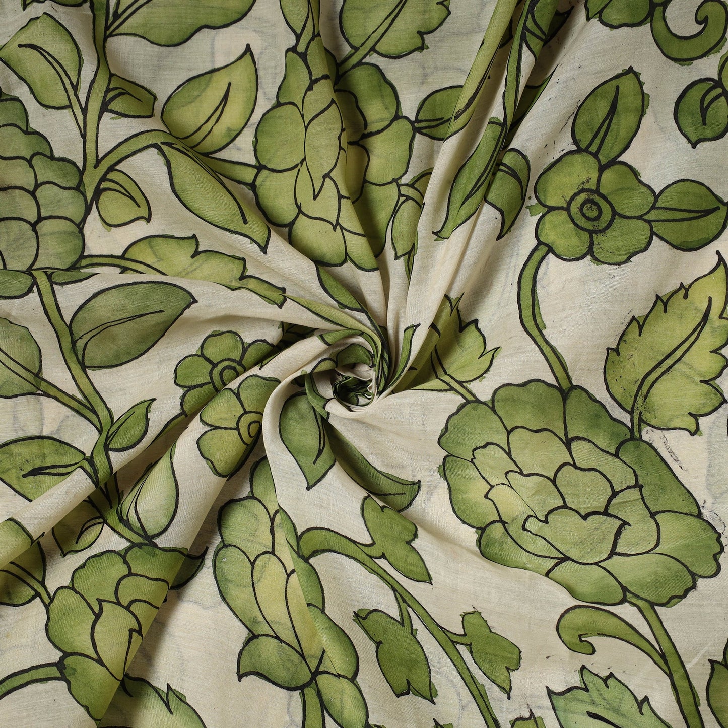 Handpainted srikalahasti silk cotton pen kalamkari fabric