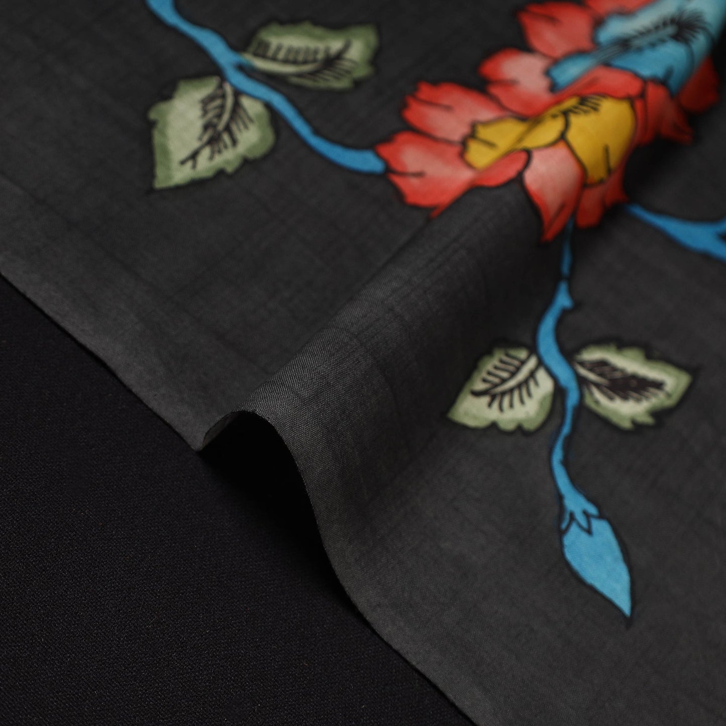 Handpainted srikalahasti silk cotton pen kalamkari fabric