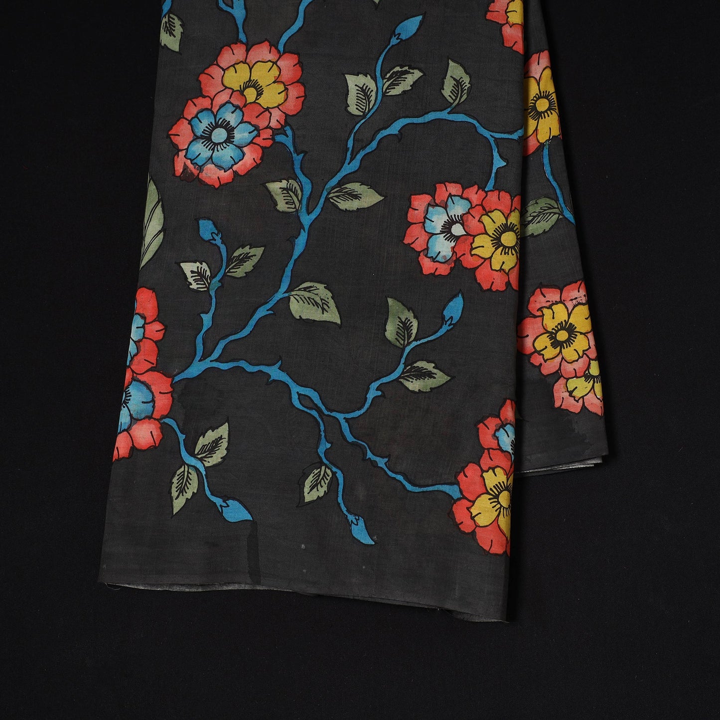 Handpainted srikalahasti silk cotton pen kalamkari fabric