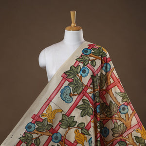 Handpainted srikalahasti silk cotton pen kalamkari fabric