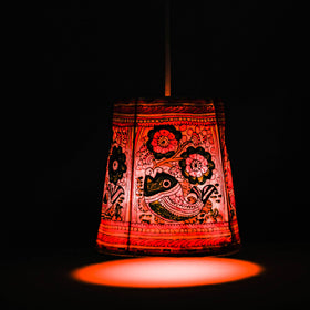  Handpainted Tholu Bommalata Leather Hanging Lamp 