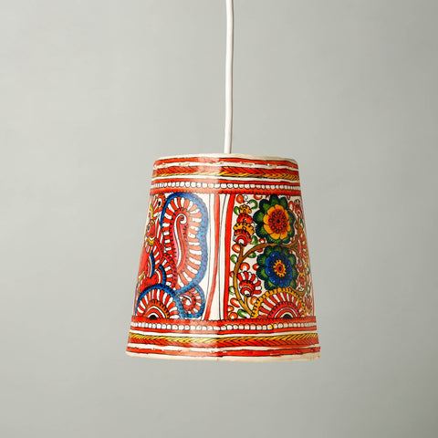  Handpainted Tholu Bommalata Leather Hanging Lamp 