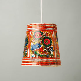  Handpainted Tholu Bommalata Leather Hanging Lamp 