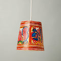  Handpainted Tholu Bommalata Leather Hanging Lamp 