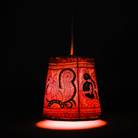  Handpainted Tholu Bommalata Leather Hanging Lamp 