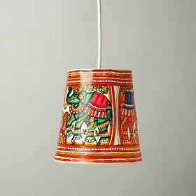  Handpainted Tholu Bommalata Leather Hanging Lamp 